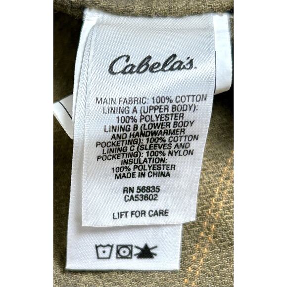 Vtg Cabelas Jacket Beige Field Chore Coat Sherpa Fleece Lined Canvas XL Tall - Picture 5 of 16
